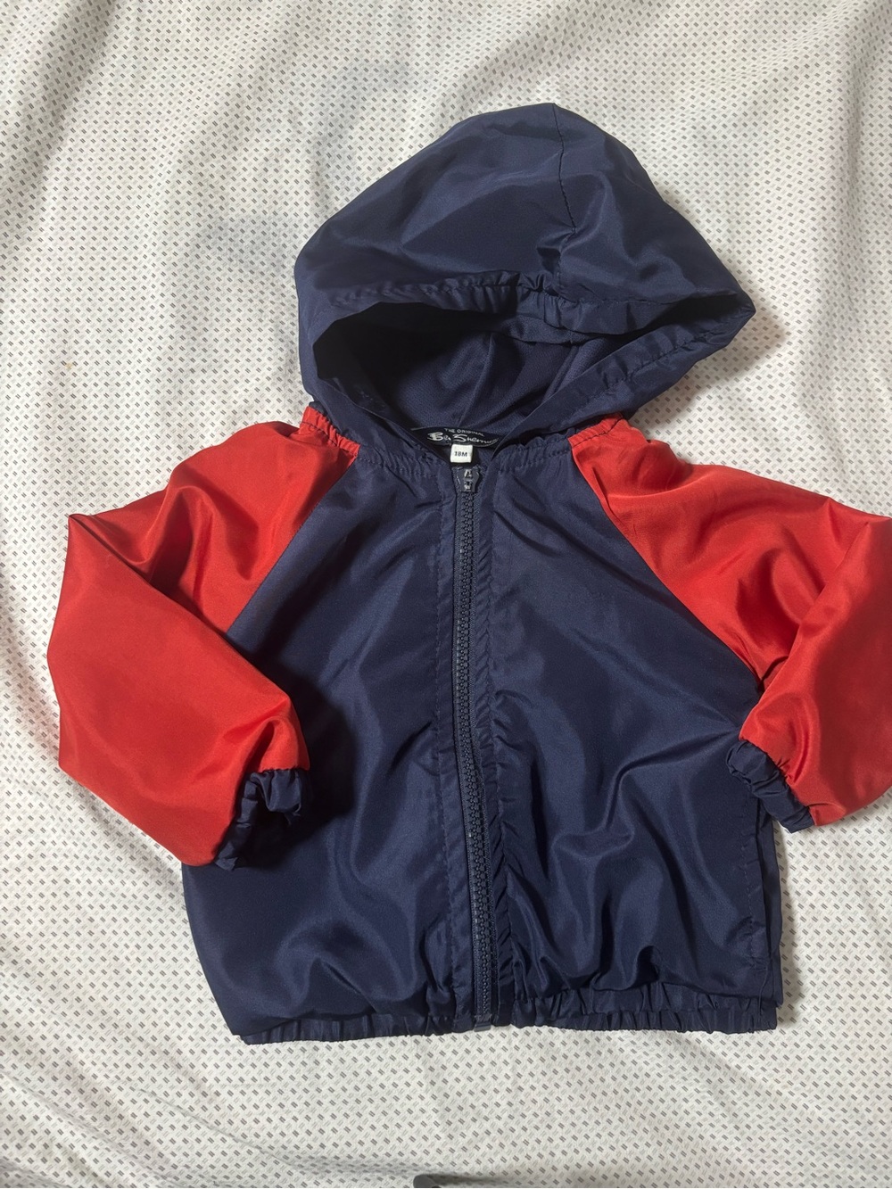 Ben Sherman Navy & Red Hooded Kids Rain Jacket